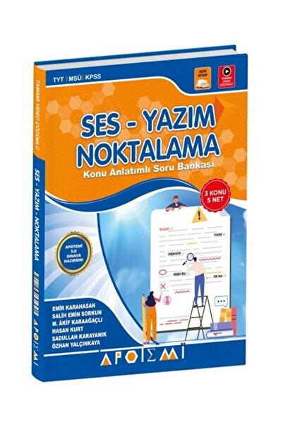 Anla Kazan Yayınları Apotemi 2026 YKS TYT KPSS MSÜ Ses - Yazım, Noktalama Konu Anlatımlı Soru Bankası