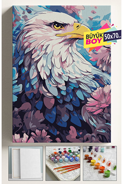 Corvo Sayılarla Boyama Seti Numaralı Tuval Fırça Boya Dahil Kasnaklı Set 50x7...