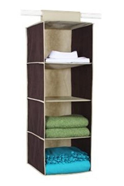 Silver Star 4-Tier Storage Shelf, Ecru, 30 x 30 x 84 cm