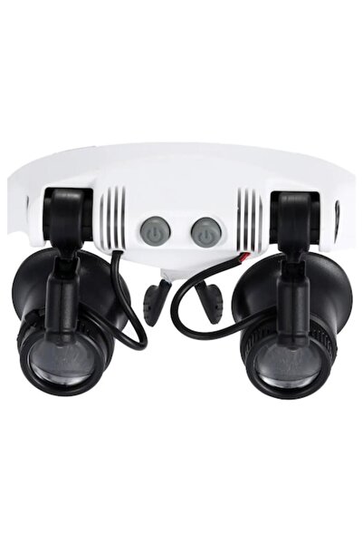 verk group Set de 2 lupe cu cap cu 2 LED-uri, mărire 25x, alb/negru