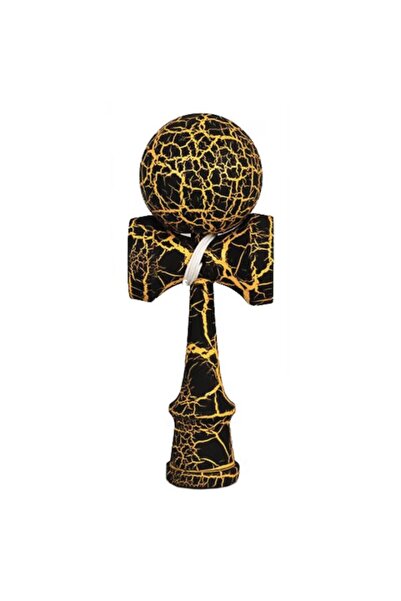 OEM Kendama Crack игра за умения, буково дърво, черно с жълто, 8+ ГОДИНИ