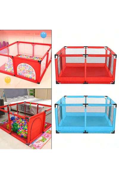 OEM Tarc de joacă pătrat 126x126cm cu 50 de bile colorate pentru copii