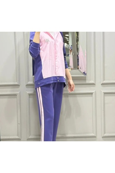 Tığ Triko Crochet -Tricot Poplin Pants Set-3065