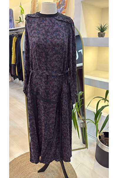MissWhence Patterned Cupro Dress 38829 Li̇la