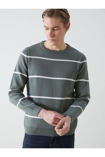 LC Waikiki LCWAIKIKI Classic Crew Neck Long Sleeve Striped Men's Knitwear Sweater