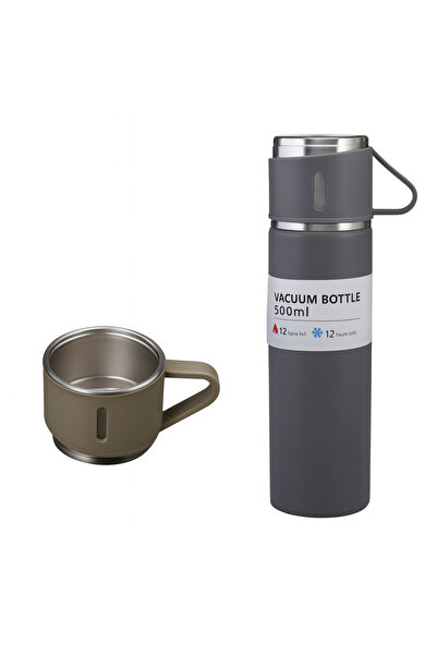 LEIHMANN Set Termos cu 2 cani extra, perete dublu vacuum izolator