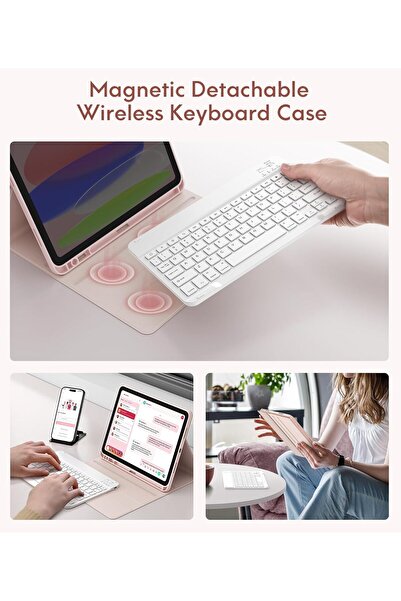 CHESONA Keyboard Case for iPad 10th Gen 10.9" (2022) – Detachable Bluetooth Keyboard, Pencil Holde