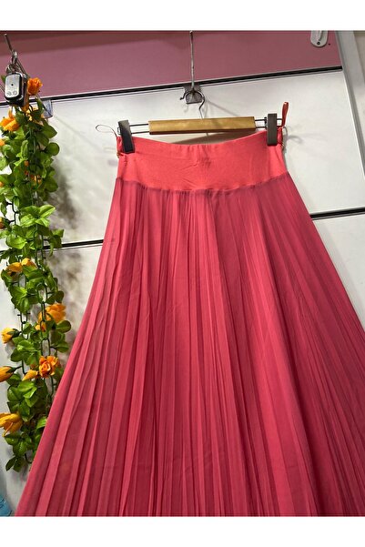 edu collection Chiffon Boho A-Line Skirt with Lining