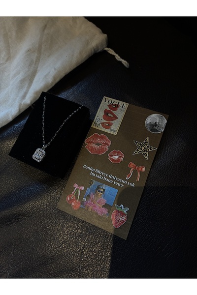 DeNors Silver Baguette Necklace – Minimal & Sparkling Design Gift