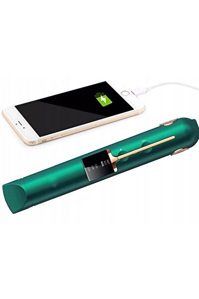 verk group Κεραμικό ασύρματο ισιωτικό μαλλιών, LCD, έλεγχος θερμοκρασίας, Power Bank, πράσινο