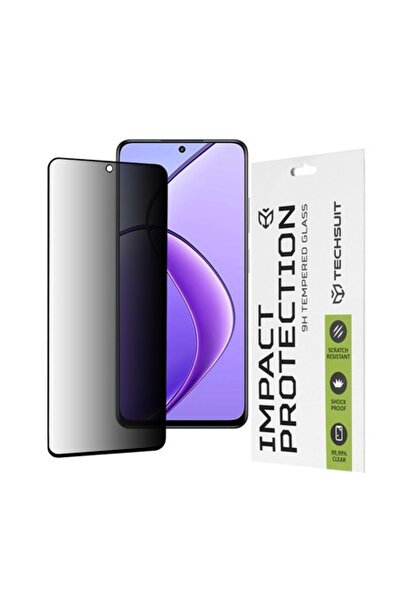 Techsuit Protector de ecran din sticlă securizată 111D Privacy Full Glue pentru Realme 12/12X - Negru