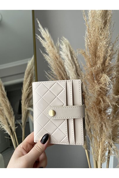 semabutikN Krem baklava desen cüzdan