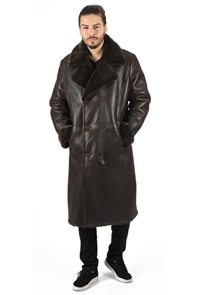 vivamood Mateo Erkek Kürklü Deri Mont-3XL