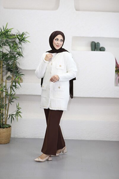 MERVE TESETTÜR Simli Angora Hırka