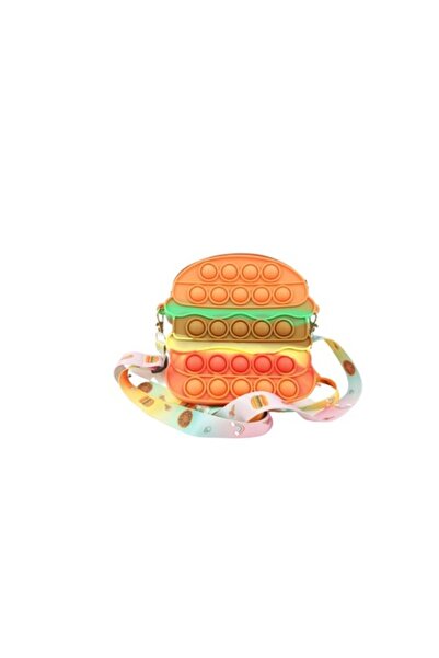 Juls Silicone Stress Toy Pop It Now & Flip It - Shoulder Hamburger Bag, Orange