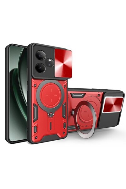 Techsuit case for Realme GT 6 / GT 6T, CamGuard Pro H48, Stainless Steel, Red