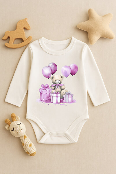 SVART WEAR Cute Baby Bodysuit with Printed Text and Snap Fasteners