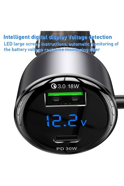 Yesido USB Car Charger, Type - Grey