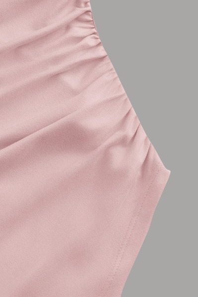 Tarz Cool Kadın Likralı Drapeli Uzun İspanyol Kollu Crop Bluz