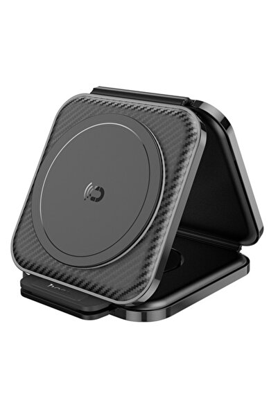 Hoco Charging Station for Earbuds, Watch and Phone, 15W, Unique I84, Silicone, Black