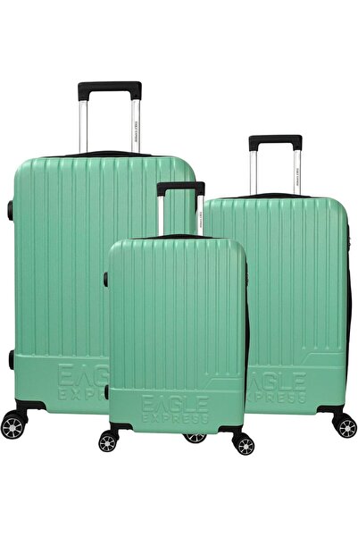 EAGLE EXPRESS FUSION ABS HARD TROLLEY 20,24,28 inch 3 Piece Set LIGHT GREEN