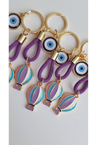 Svc Aksesuar Gift Statue of Liberty Balloon Keychain - Purple 9cm