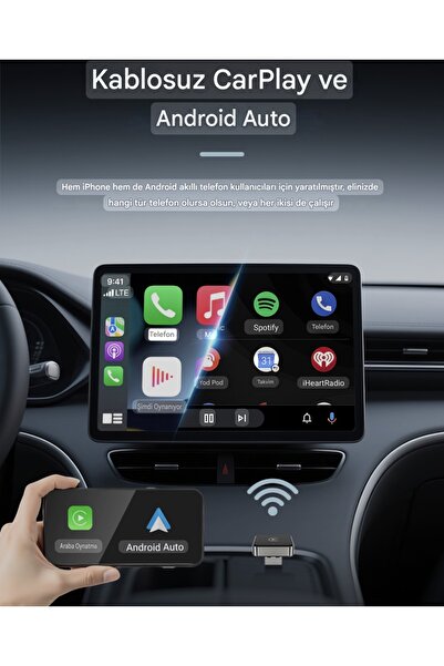 Global Xuda Carplay Android+İos Apple iphone Uyumlu Bluetooth+Wifi Otomatik Tak ve Çalıştır Minik
