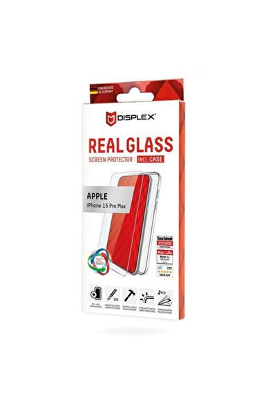 Displex Real Glass + Case Y50 screen protector for iPhone 15 Pro Max, Polyure...