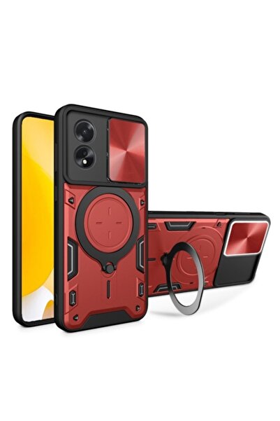 Techsuit Case for Oppo A18/A38 CamGuard Pro L73 Stainless Steel, Red