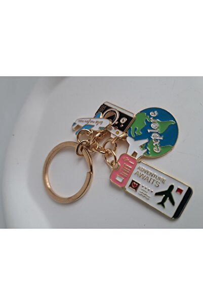 BHR AKSESUAR Πολύχρωμο μπρελόκ αεροπλάνου ταξιδιού (8 εκ.)