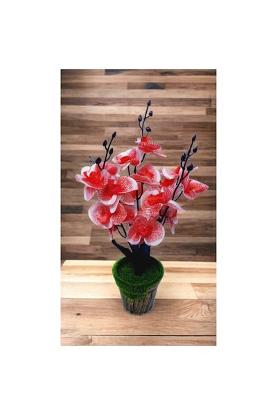 OEM Artificial red orchid with white insert
