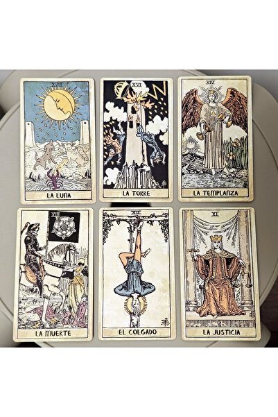 Choice Vintage Tarot Deck 10.3*6cm Spanish Edition 78 Pcs Tarot Cards Based on Rider Waite System Espanol