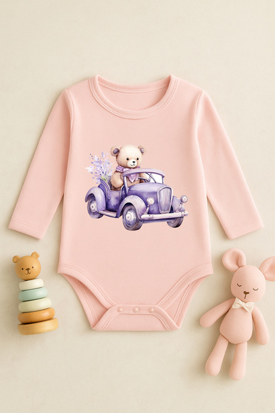 SVART WEAR Cute Baby Bodysuit with Printed Text and Snap Fasteners