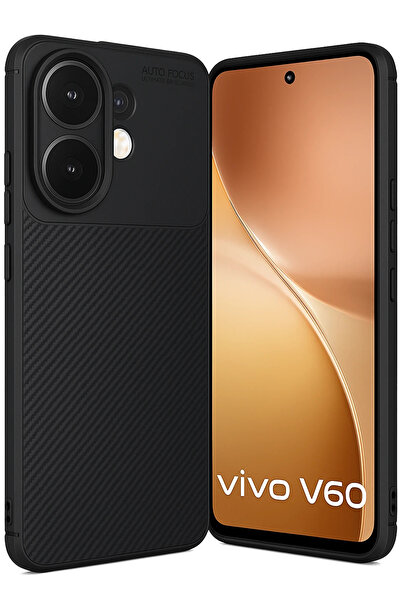 Nezih Case Vivo V60 5G Uyumlu Kamera Korumalı (Karbon Tasarım) Koruyucu Lüx S...