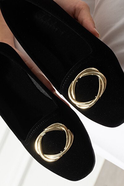 FUGA MODA Livena Black Gold Buckle Velvet Textured Elegant Engagement Dowry Bag Guest House Babeti̇