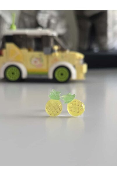 AyShope زوج واحد من أقراط السيليكون المزخرفة بنمط الأناناس من Bioplast ذات طر...