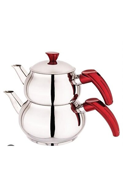 ARİSSİMO Red Handle Steel Teapot