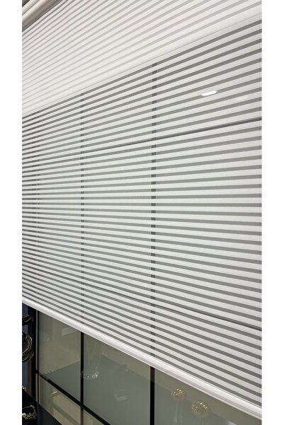 VOLPER MEKANİK Çift Mekanizmalı Çizgili Tül Perde ve %100 Blackout (Güneş Geç...