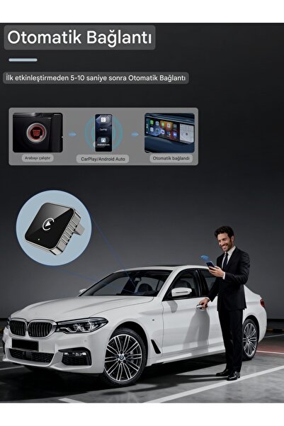 Global Xuda Carplay Android+İos Apple iphone Uyumlu Bluetooth+Wifi Otomatik Tak ve Çalıştır Minik