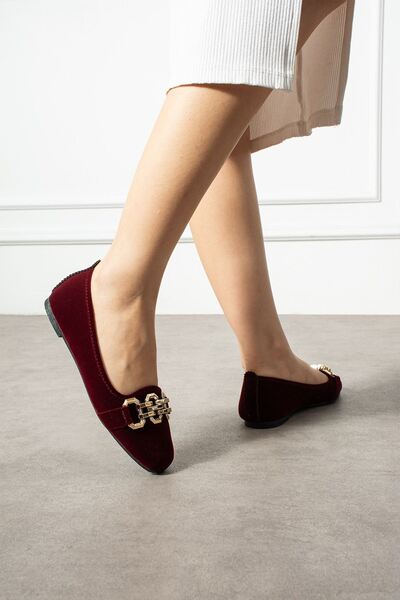 FUGA MODA Ruva Bordo Gold Buckled Velvet Textured Elegant Engagement Dowry Bag Guest House Bag