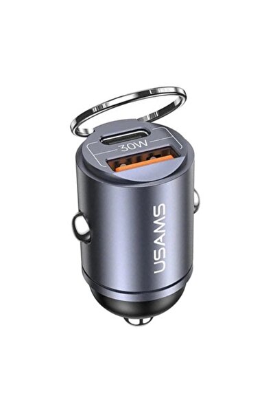 Usams USB Type-C Fast Charging 30W Car Charger I62 (Aluminum, Tarnish)