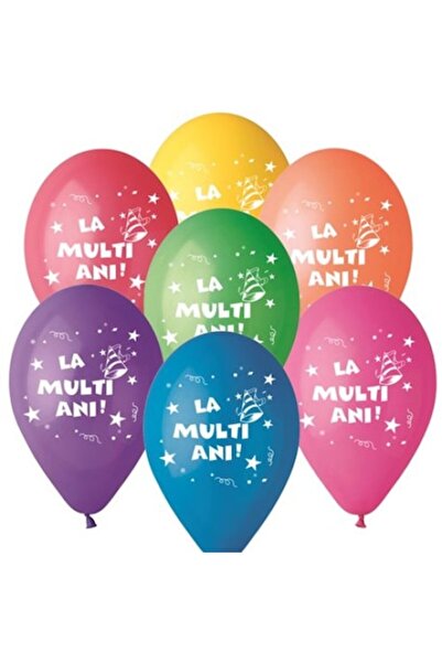 ALİBEİBEİ Set de 100 de baloane din latex multicolore „La Multi Ani”, 30 cm