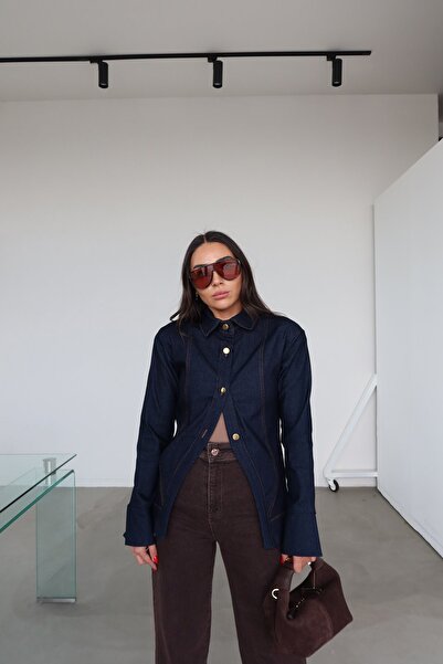 Özge Özgenç Τζιν μπουφάν με βάτα τεμάχια στους ώμους