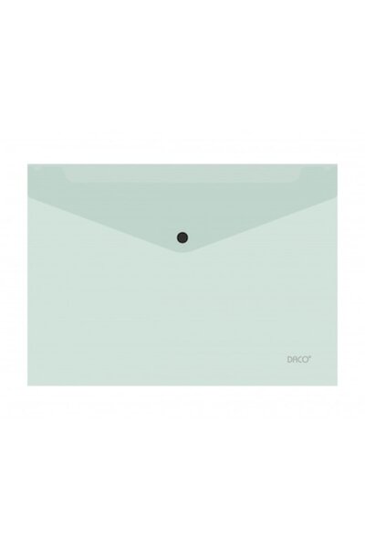 Daco Set of 12 A4 envelope plastic folders with clasp, pastel green,