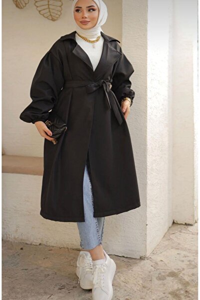 SOBİ Kuşaklı Kolu Lastikli Trençkot