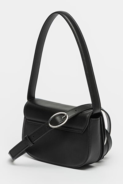 Diesel D Logo Leather Handbag With Silver Stainless Steel Accents