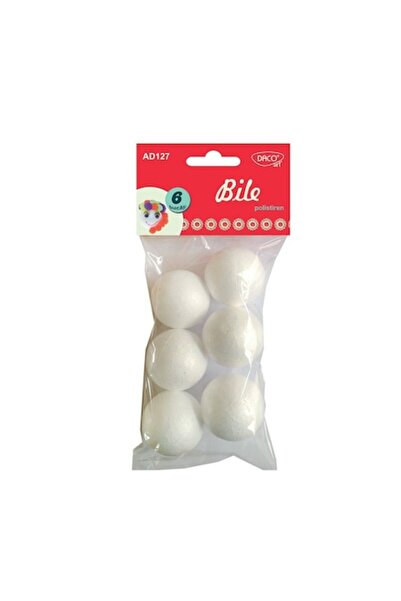 Daco Accesorii pentru artizanat - Set de 6 bile de polistiren 45 mm (AD127)
