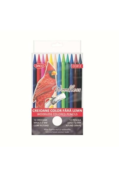 Daco Creioane colorate fără lemn, set de 12 buc.