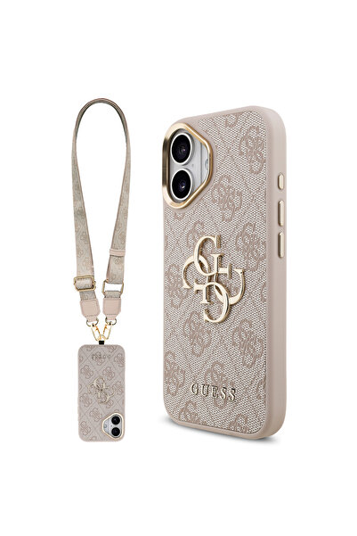 Guess iPhone 17 Uyumlu Kılıf Orjinal Lisanslı 4G Büyük Metal Logolu Kalın Ask...