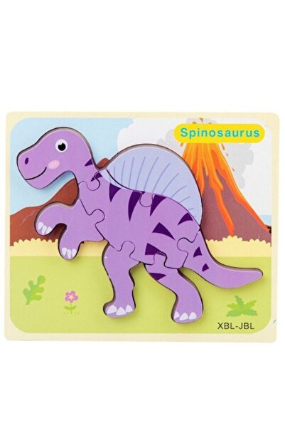 ALİBEİBEİ Puzzle din lemn cu dinozaur Spinosaurus - 7 piese mari